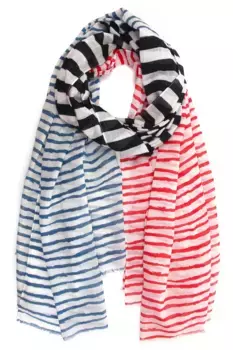 COLLEZIONE ALESSANDRO модный шарф "Lenyah", широкий, с горизонтальными полосками, белый