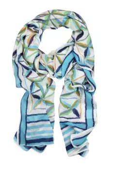 COLLEZIONE ALESSANDRO модный шарф "Мельница" из чистого натурального материала, бирюзовый