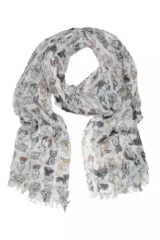 COLLEZIONE ALESSANDRO модный шарф "Puppy" с собачьим принтом, бежевый