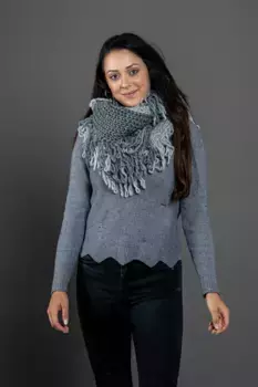 COLLEZIONE ALESSANDRO Петля "Wuschel", двухцветная, сделано в Италии, приятная на ощупь и мягкая, черный