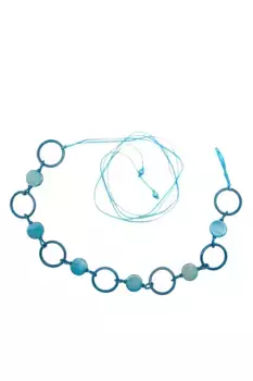 COLLEZIONE ALESSANDRO Поясной ремень "Дереворабота", деревянный ремень для завязывания, бирюзовый