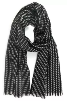 COLLEZIONE ALESSANDRO шерстяной шарф "Lia" с узором "гусиные лапки", черный