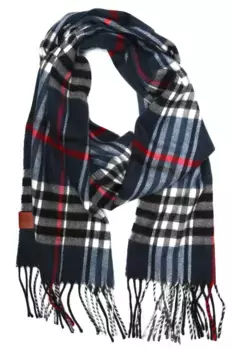 COLLEZIONE ALESSANDRO шерстяной шарф "Венеция", приятный, мягкий, в современную клетку, синий