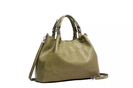 COLLEZIONE ALESSANDRO шоппер "коса", из мягкого материала, хаки