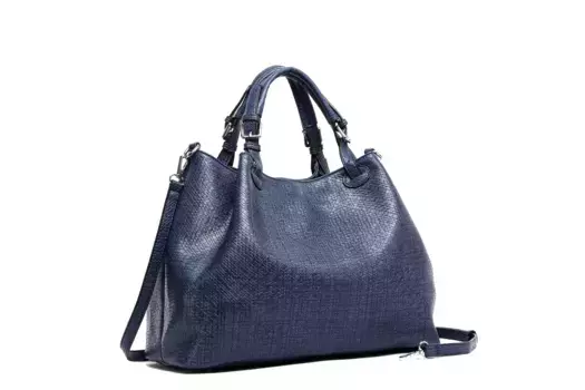 COLLEZIONE ALESSANDRO шоппер "коса", из мягкого материала, синий