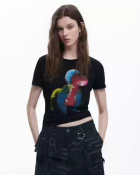 Collina Strada двусторонняя женская футболка Desigual, чёрный