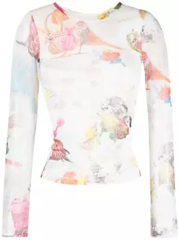 Collina Strada топ с длинными рукавами и графичным принтом, разноцветный