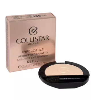 Collistar, Безупречные компактные тени для век, сменный блок теней для век, 200 атласных сменных блоков цвета слоновой кости