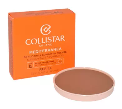 Collistar, Collistar Mediterranea Sun Compact Foundation Spf15, Тональный крем для лица, 04 сменный блок Pantelleria, 10,5 г
