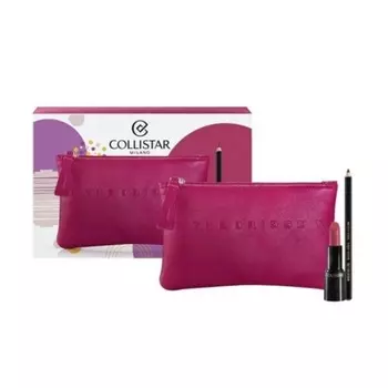 COLLISTAR Pure Lipstick Black Kajal Pencil Beauty Bag Подарочный набор The Bridge
