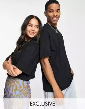 COLLUSION Черная футболка унисекс