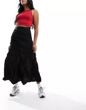 COLLUSION черная ярусная юбка макси в западном стиле