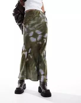 COLLUSION — Длинная юбка-комбинация из атласа тай-дай