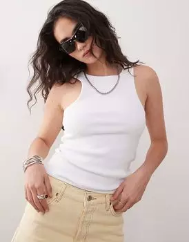 COLLUSION двухслойный структурированный топ для гонщиков белого цвета