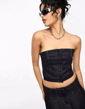 COLLUSION – Джинсовый корсет в тон синего цвета