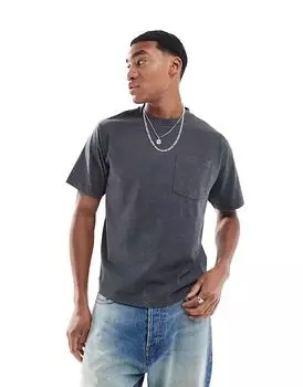 COLLUSION Футболка свободного кроя с короткими рукавами серого цвета