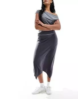 COLLUSION – Юбка серого цвета с заостренным краем и плоскими швами