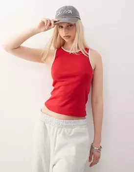 COLLUSION контрастный кант топа красного цвета