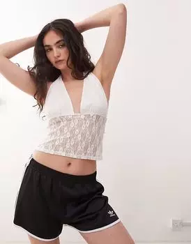 COLLUSION кружевной топ-халтер белого цвета