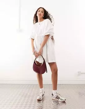 COLLUSION мини-платье с отделкой в стиле Channel Detail белого цвета