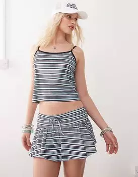 COLLUSION мини-юбка с оборками в полоску