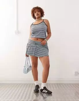 COLLUSION мини-юбка с оборками в полоску