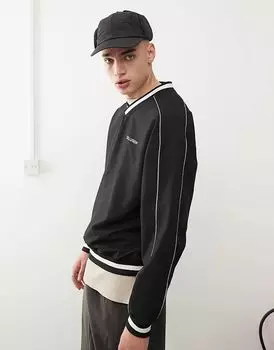 COLLUSION нейлоновая толстовка с V-образным вырезом черного цвета