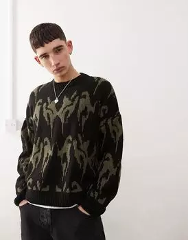 COLLUSION объемный жаккардовый вязаный джемпер цвета хаки