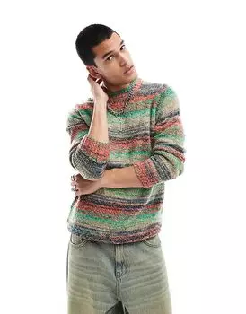 COLLUSION полосатый джемпер с круглым вырезом синего цвета