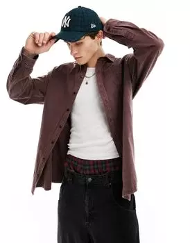 COLLUSION – рубашка оверсайз из твила ржаво-коричневого цвета