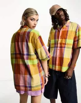 COLLUSION рубашка в клетку унисекс