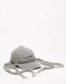 COLLUSION Серая вязаная шапка унисекс с кисточками