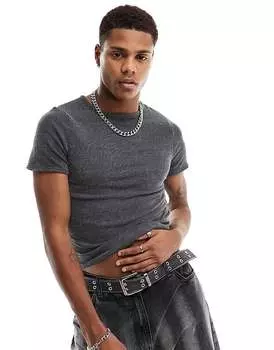 COLLUSION – Shrunken – Серая футболка облегающего кроя