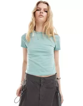 COLLUSION - Синяя облегающая футболка