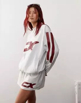 COLLUSION спортивная нейлоновая куртка с принтом серого цвета