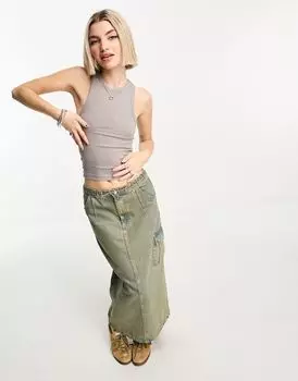 COLLUSION – Светло-серая майка в рубчик