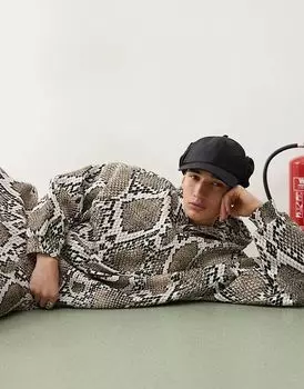 COLLUSION свободная толстовка с капюшоном со змеиным принтом (часть комплекта)