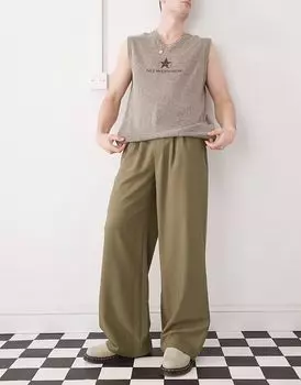 COLLUSION свободные широкие брюки строгого кроя цвета хаки