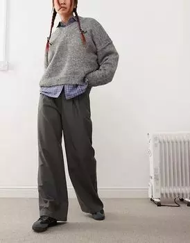 COLLUSION свободные широкие брюки строгого кроя серого цвета