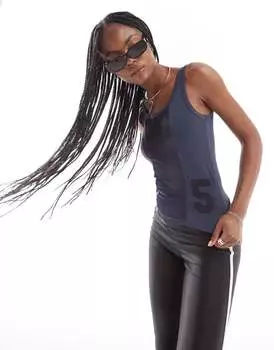 COLLUSION Темно-синяя майка Airtex