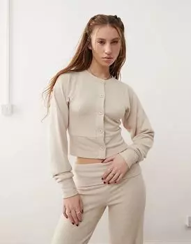 COLLUSION Теплый кардиган на пуговицах цвета овсянки (часть комплекта)