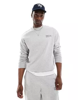 COLLUSION - Толстовка серого меланжевого цвета с принтом «Координаты», входит в комплект