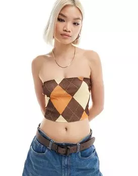 COLLUSION Топ-бандо в стиле преппи с узором Argyle