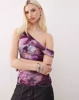 COLLUSION топ с открытыми плечами и цветочным принтом