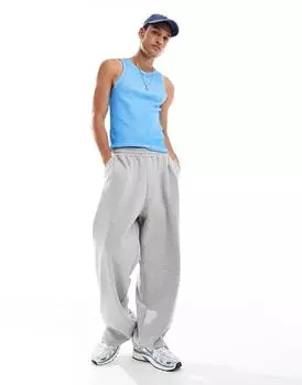 COLLUSION Топ в рубчик с масляной потертостью синего цвета