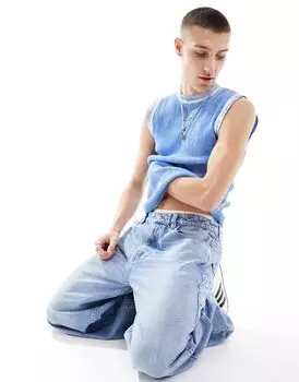 COLLUSION - Трикотажная майка синего цвета состаренного цвета