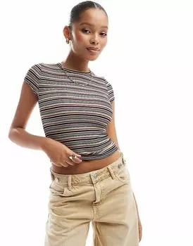 COLLUSION – укороченная футболка в красочную полоску