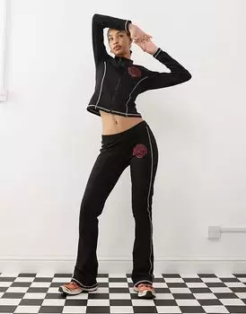 COLLUSION Varsity Logo Приталенный топ на молнии (часть комплекта)