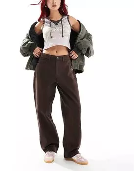 COLLUSION x001 джинсы antitfit темно-коричневого цвета - КОРИЧНЕВЫЙ