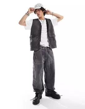 COLLUSION X002 мешковатые джинсы Carpenter в сером цвете - LBLUE